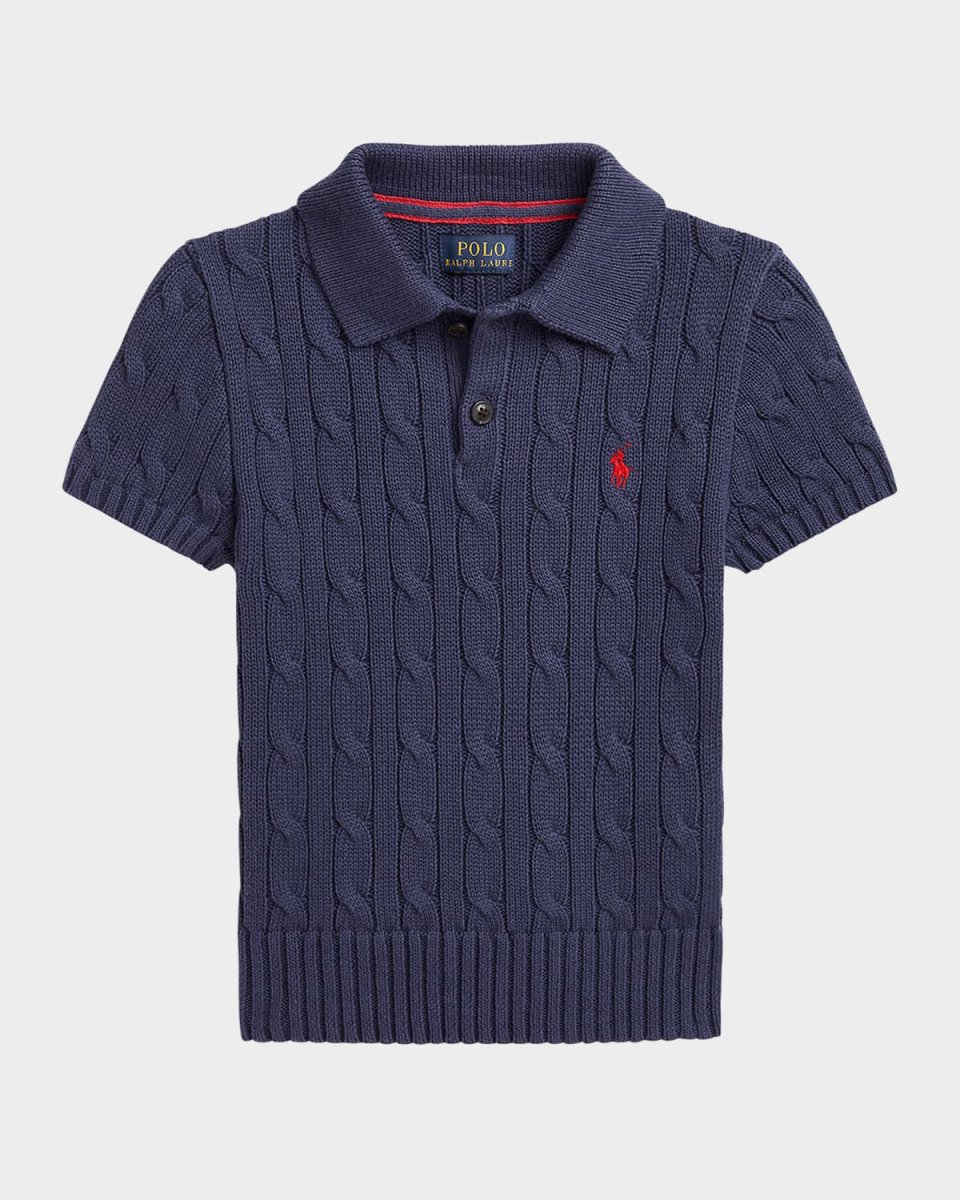 Boy's Cable Knit Polo Shirt, Size 2-